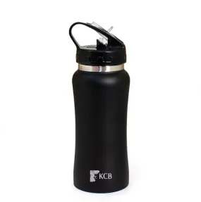 Sports Water Bottle with Straw, 350ml- black