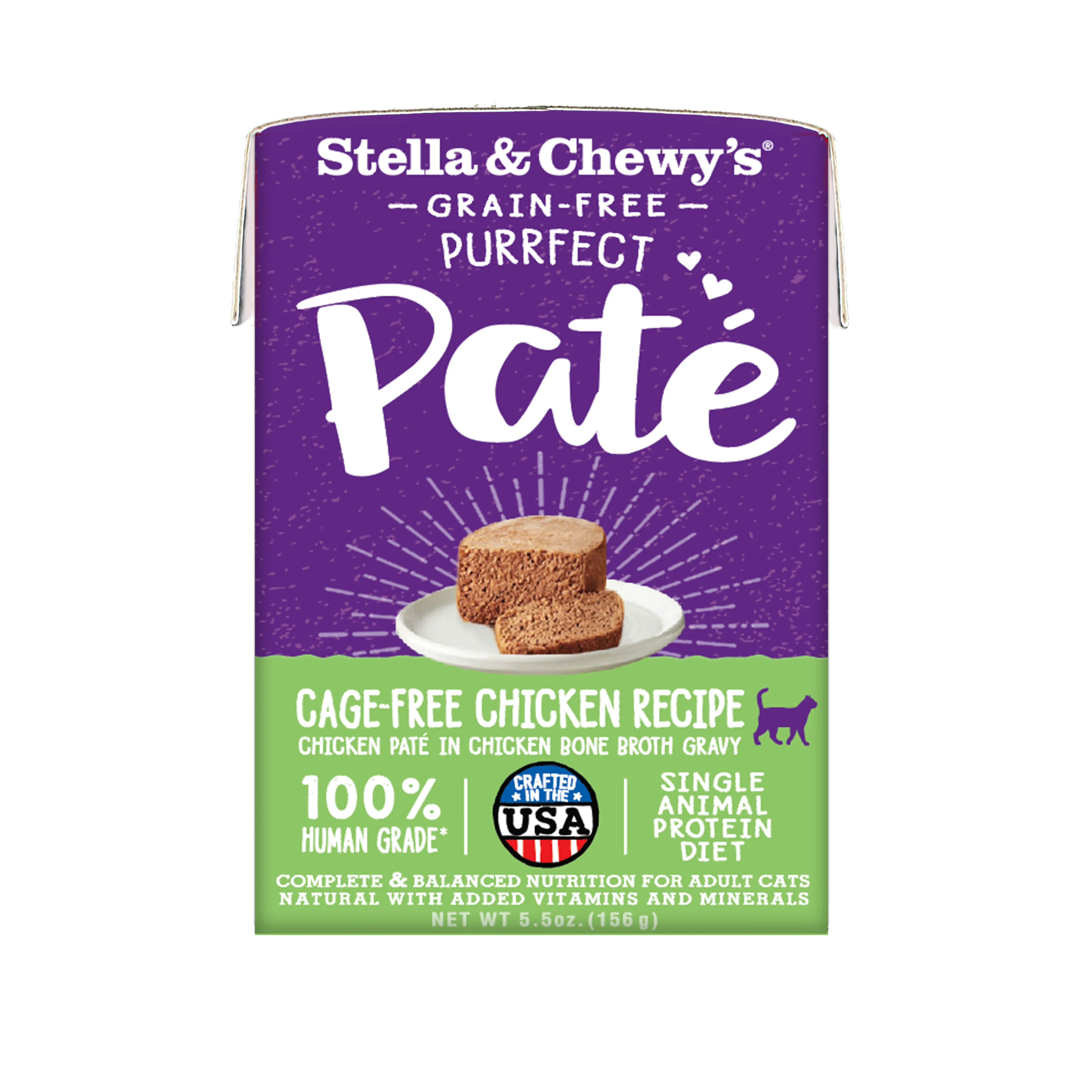 Stella & Chewy's Wet Food for Cats - Purrfect Pate Cage-Free Chicken Recipe 5.5 Ounces