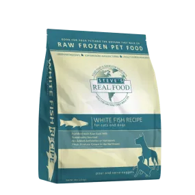 Steve's Real Food Frozen Raw Dog Food White Fish Diet for Dogs and Cats (9.75 lb box)