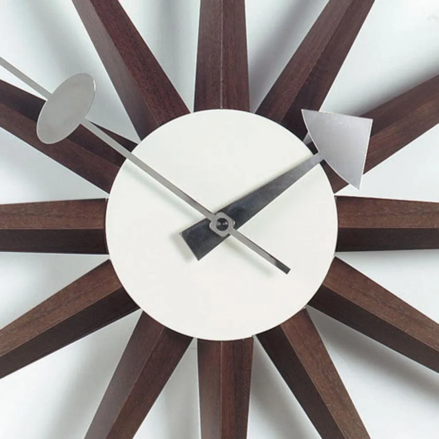 Sunburst Clock Walnut