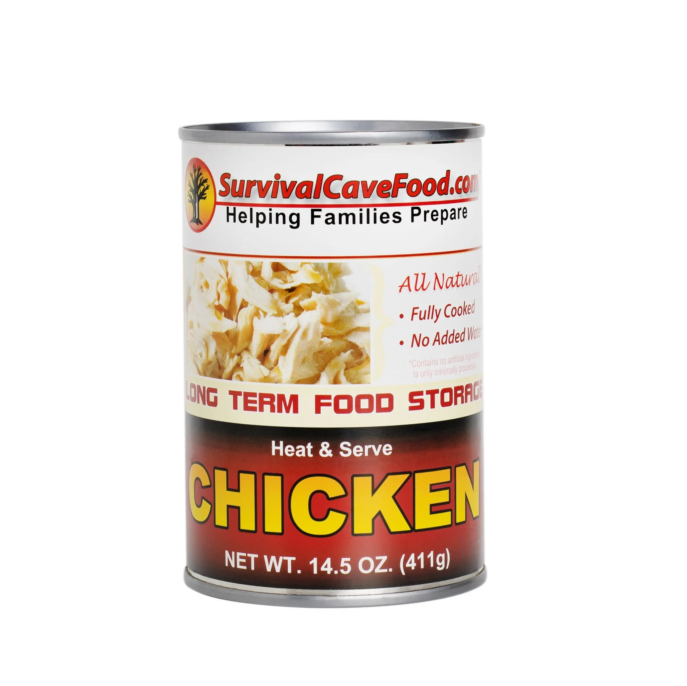 Survival Cave Chicken 12 - 14.5 oz Can - Ready to Eat Canned Meat - Full Case