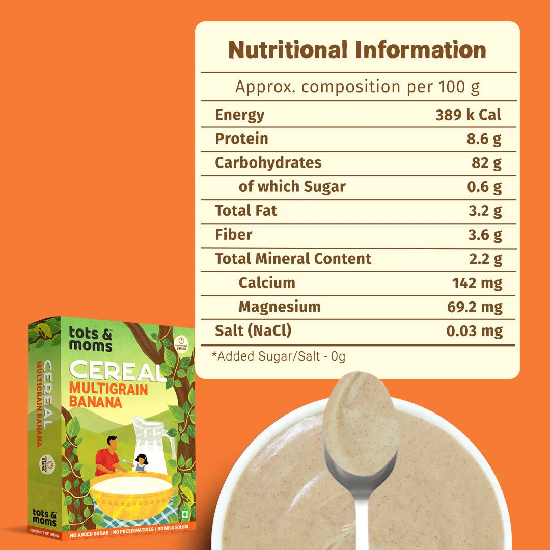 Tots & Moms Multigrain Raw Kerala Banana Cereal 200g for babies