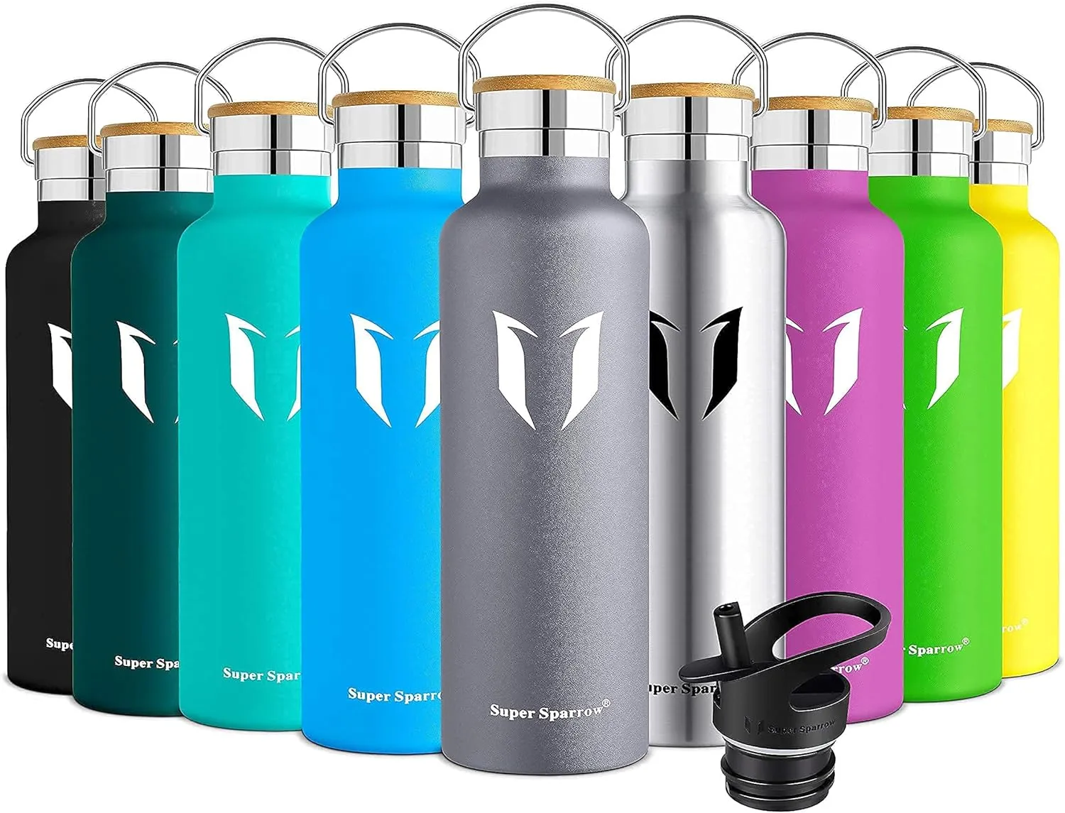 Water Bottle with Straw - 17 oz/25 oz/32 oz - Reusable Insulated Leak Proof  BPA-Free Stainless Steel Water Bottles