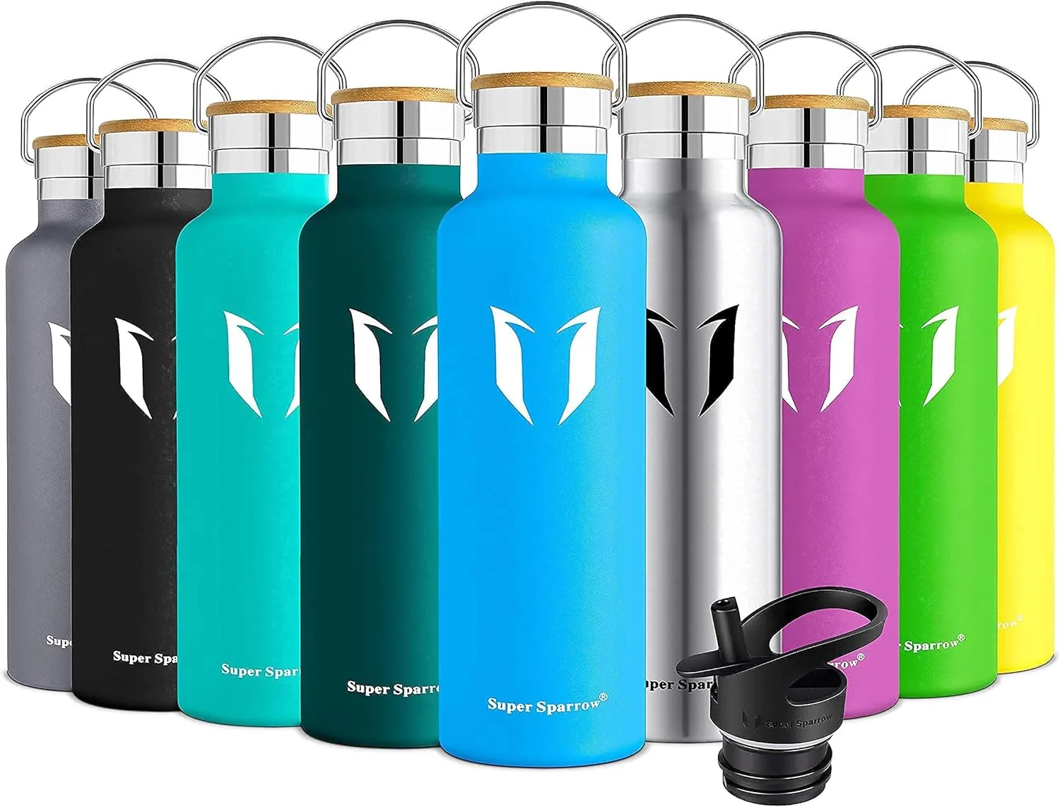 Water Bottle with Straw - 17 oz/25 oz/32 oz - Reusable Insulated Leak Proof  BPA-Free Stainless Steel Water Bottles