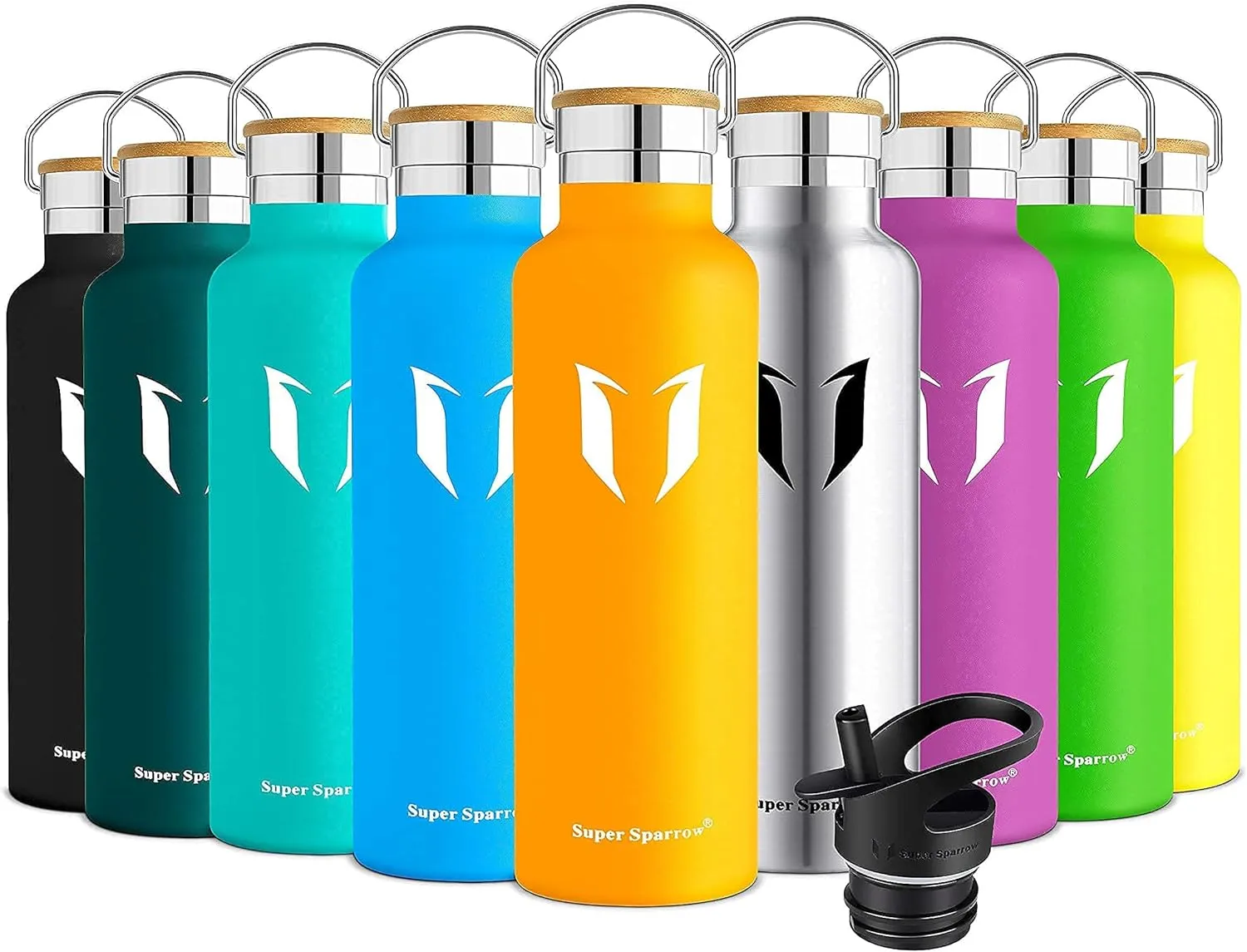 Water Bottle with Straw - 17 oz/25 oz/32 oz - Reusable Insulated Leak Proof  BPA-Free Stainless Steel Water Bottles