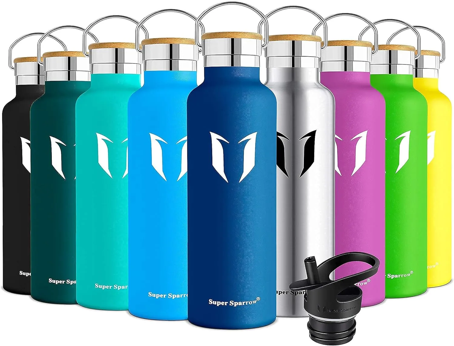 Water Bottle with Straw - 17 oz/25 oz/32 oz - Reusable Insulated Leak Proof  BPA-Free Stainless Steel Water Bottles