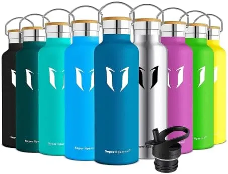 Water Bottle with Straw - 17 oz/25 oz/32 oz - Reusable Insulated Leak Proof  BPA-Free Stainless Steel Water Bottles