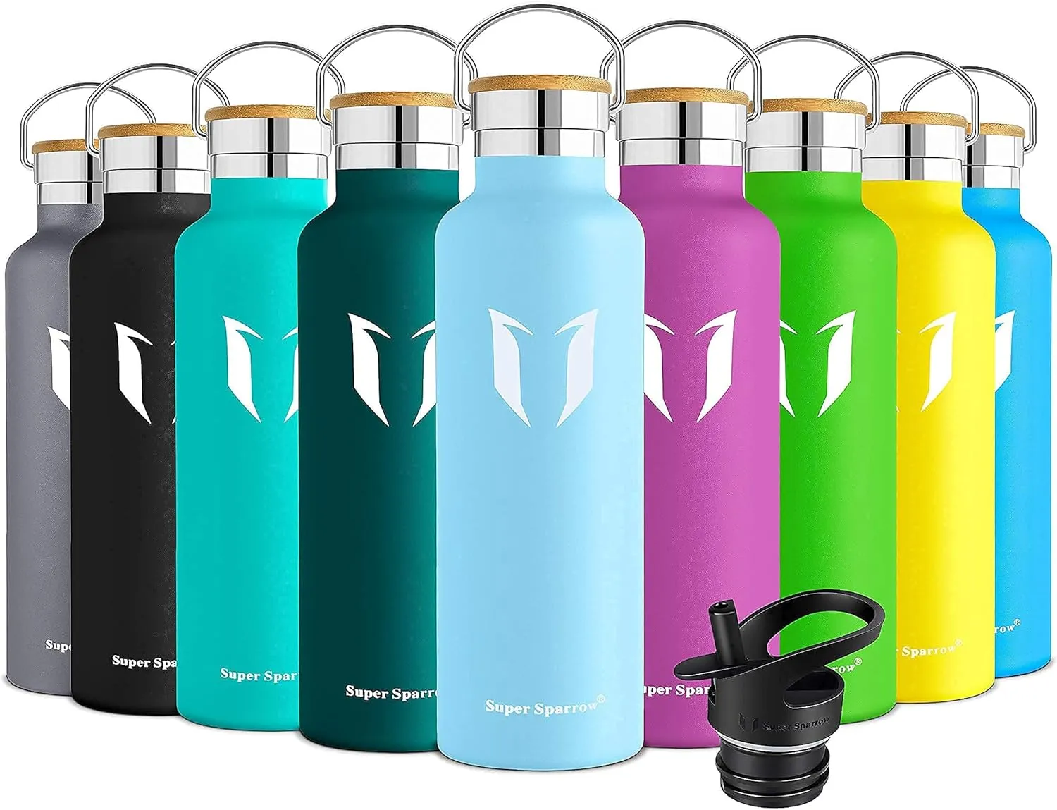 Water Bottle with Straw - 17 oz/25 oz/32 oz - Reusable Insulated Leak Proof  BPA-Free Stainless Steel Water Bottles