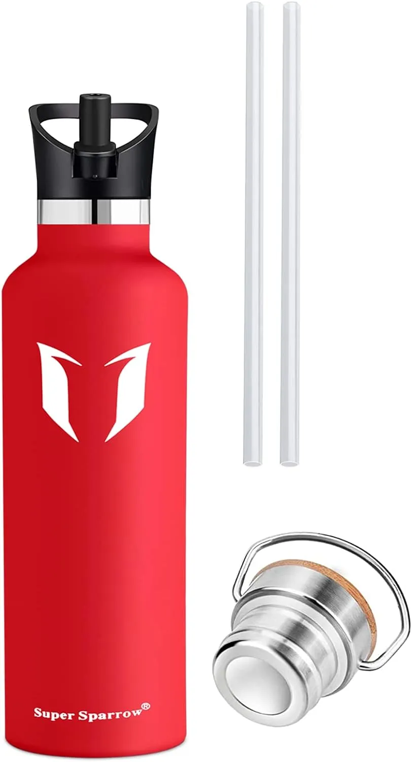 Water Bottle with Straw - 17 oz/25 oz/32 oz - Reusable Insulated Leak Proof  BPA-Free Stainless Steel Water Bottles