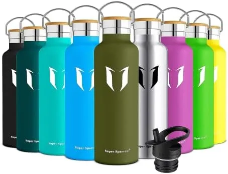 Water Bottle with Straw - 17 oz/25 oz/32 oz - Reusable Insulated Leak Proof  BPA-Free Stainless Steel Water Bottles