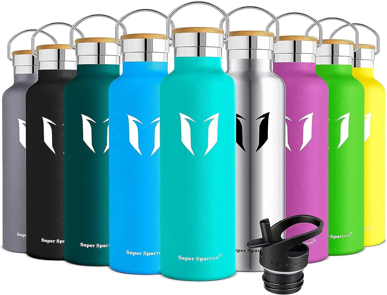 Water Bottle with Straw - 17 oz/25 oz/32 oz - Reusable Insulated Leak Proof  BPA-Free Stainless Steel Water Bottles