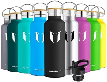 Water Bottle with Straw - 17 oz/25 oz/32 oz - Reusable Insulated Leak Proof  BPA-Free Stainless Steel Water Bottles