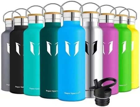 Water Bottle with Straw - 17 oz/25 oz/32 oz - Reusable Insulated Leak Proof  BPA-Free Stainless Steel Water Bottles