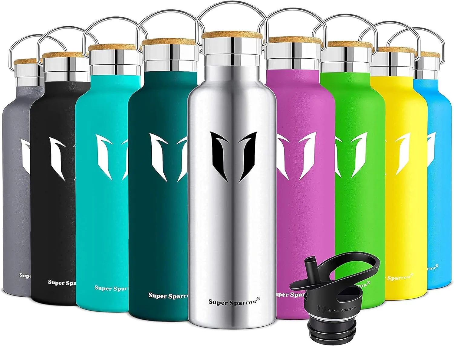 Water Bottle with Straw - 17 oz/25 oz/32 oz - Reusable Insulated Leak Proof  BPA-Free Stainless Steel Water Bottles